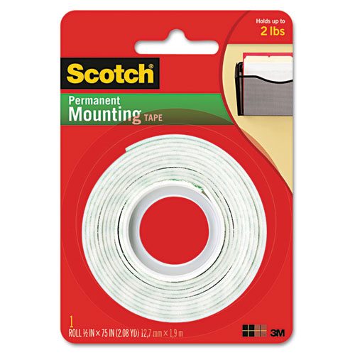 Indoor Double-Sided Mounting Tape, 0.5 in x 80 in (1.27 cm x 2.03 m)